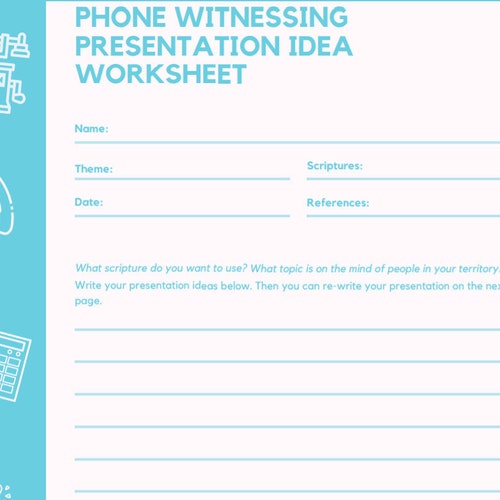 Printable Phone Witnessing Template JW Presentation Worksheet Etsy