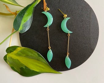 Crescent Moon Earrings | Polymer Clay Earrings