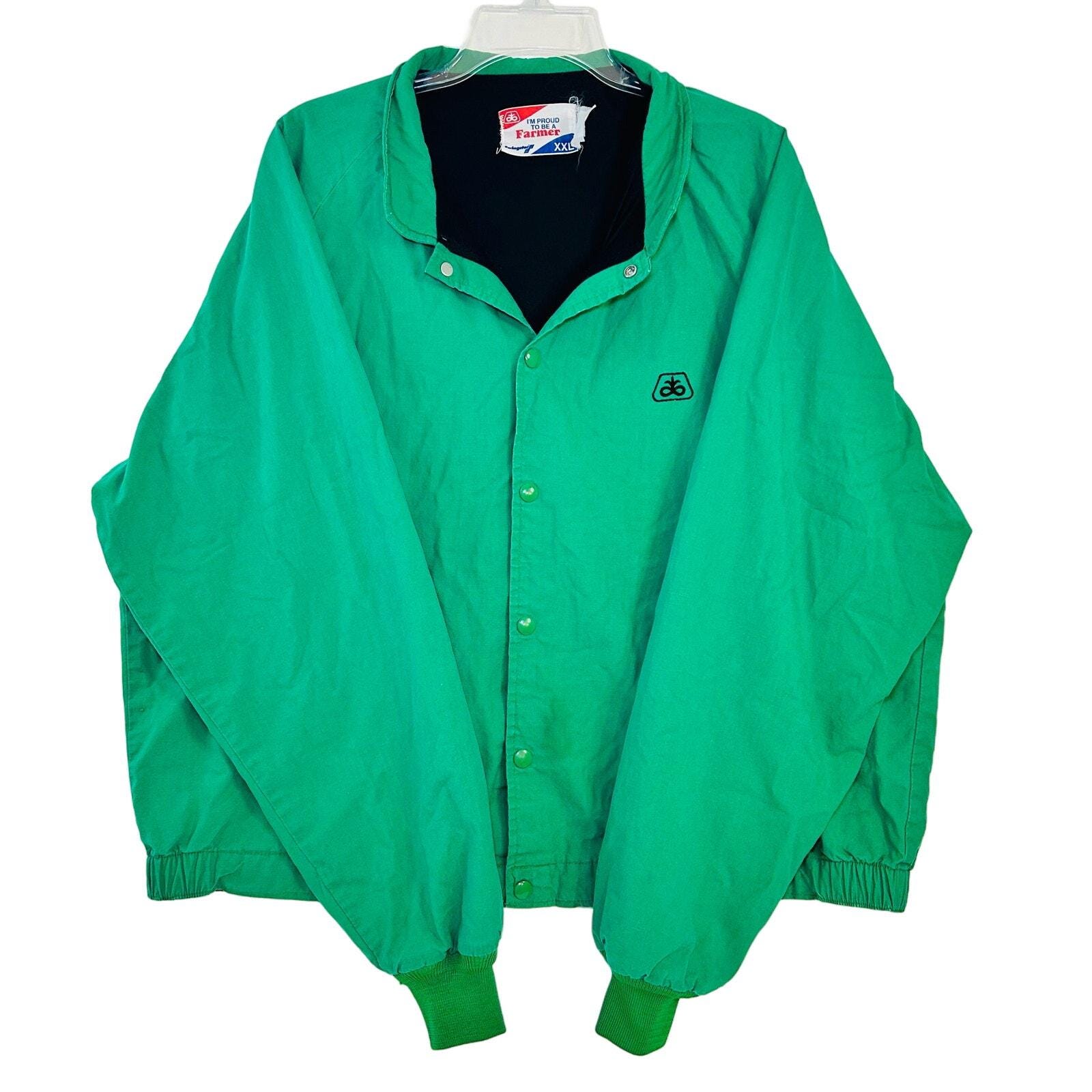 Pioneer Seeds Swingster Jacket Mens L Green Snap Buttons Proud to be a Farmer
