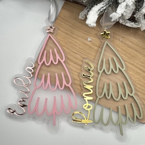 Personalised Christmas Tree Decoration | Custom Name Ornament | Holiday Bauble Gift, Christmas 2024 kids gift, children&#39;s name tag, elf gift