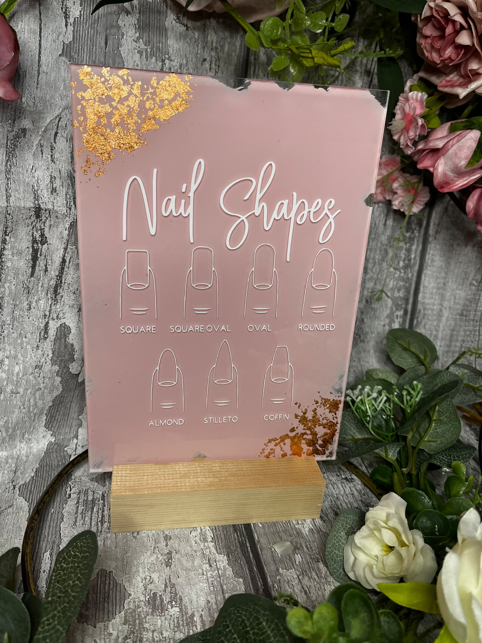 Acrylic Nail Shape Guide Nail List Treatment Sign Nail Etsy