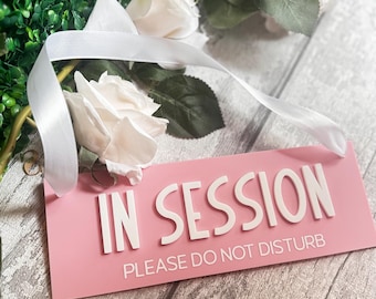 Salon In Session Acrylic Door Sign: Treatment, Waxing, Massage