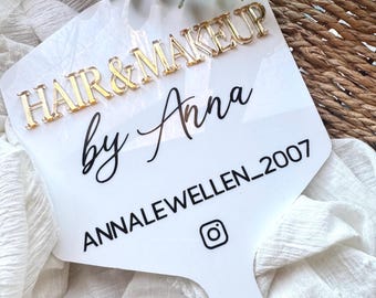 Hair & Makeup artist  handheld mirror, personalised mirror, Mua gift, beauty accessories, makeup photo prop, salon decor, Beauty salon