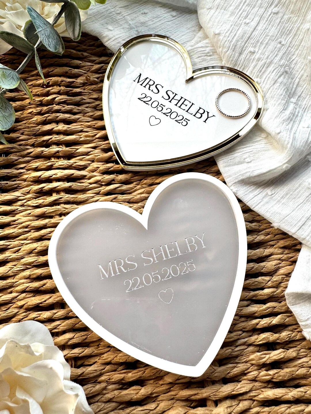 Personalised Wedding Ring Tray, Wedding Band Keep Safe, Ring Disc for ...
