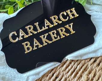 Cake shed, hut, business name sign. Bakery sign, baker gift acrylic signage custom made