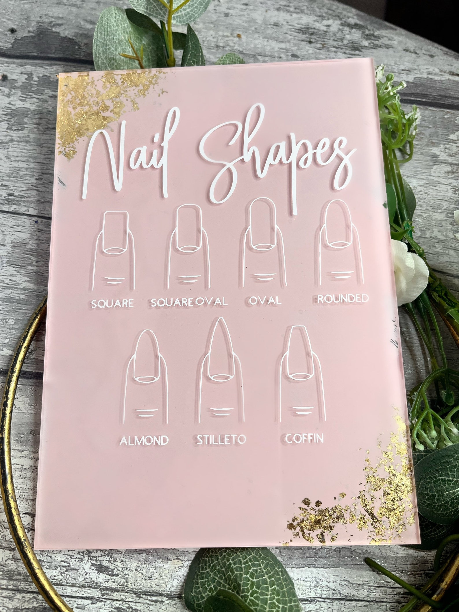 Acrylic Nail Shape Guide Nail List Treatment Sign Nail Etsy UK