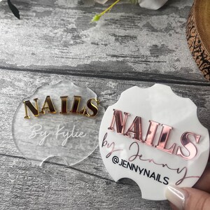 Nail technician, beauty salon prop, nailfie disc, Acrylic, business sign, business logo, nail artist gift, nail, social media picture prop image 5