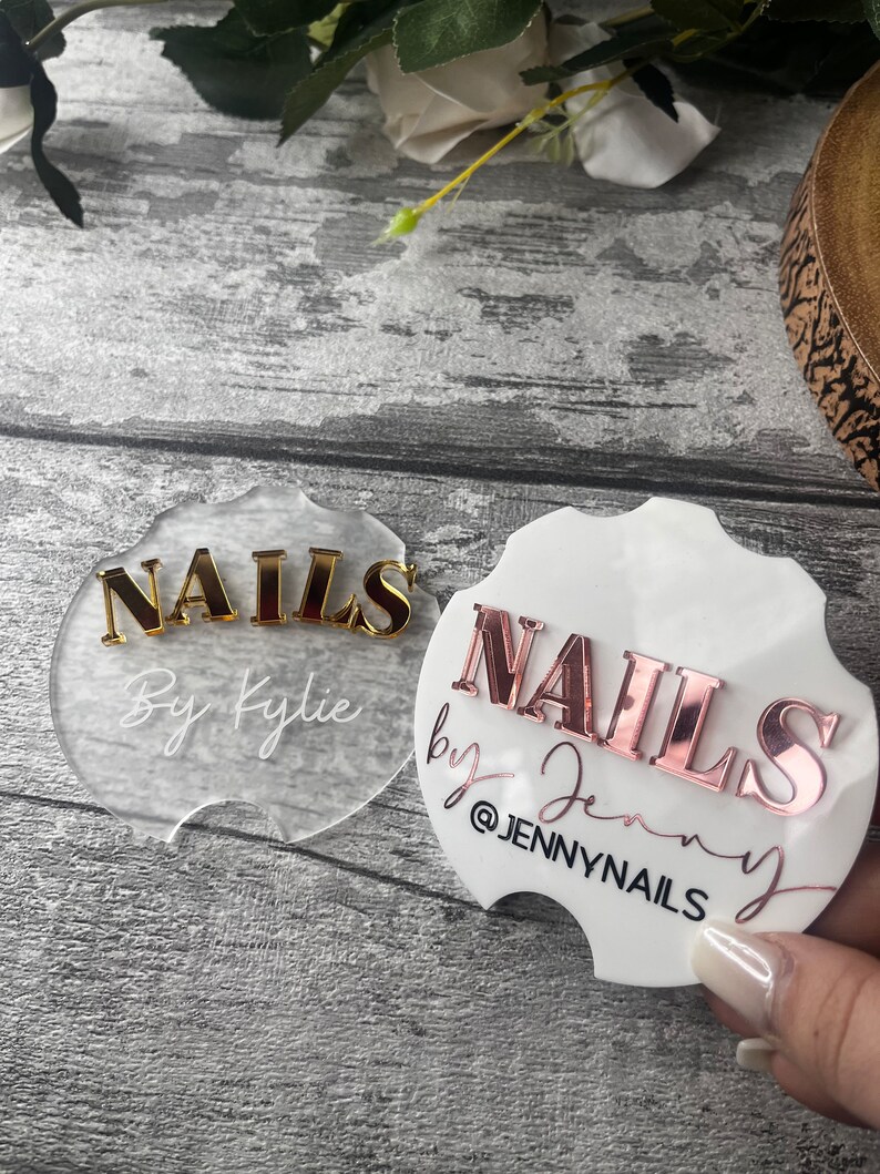 Nail technician, beauty salon prop, nailfie disc, Acrylic, business sign, business logo, nail artist gift, nail, social media picture prop image 5