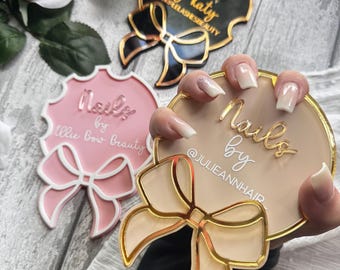 Bow Nail technician beauty salon advertise, nailfie prop, business sign, business logo, nail artist gift, nail, social media pic, nail prop