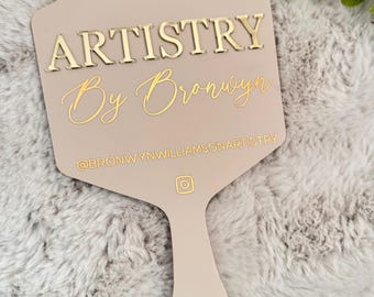 Handmade handheld mirror, personalised mirror, Mua gift, beauty accessories, makeup artistry photo prop, hair and beauty, Beauty salon