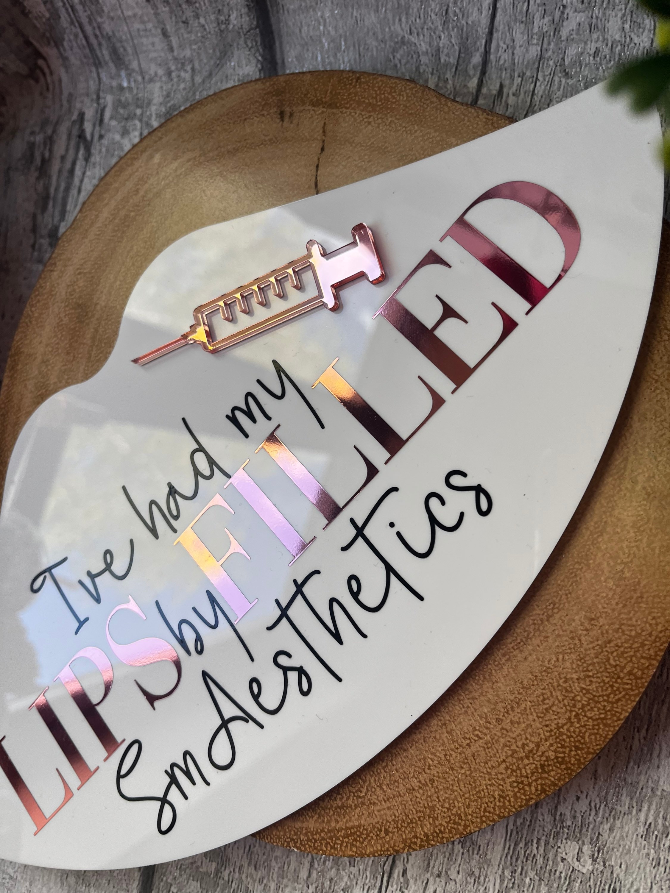 Acrylic lip shape sign, aesthetics, treatment sign, lip filler gift, Botox, lip enhancement, hair beauty room sign, beautician, salon decor