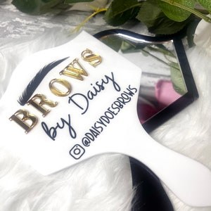 Eyebrow  technician prop and mirror, Lash tech face paddle gift, lash room decor, salon decor, handheld mirror, personalised gift, brows by