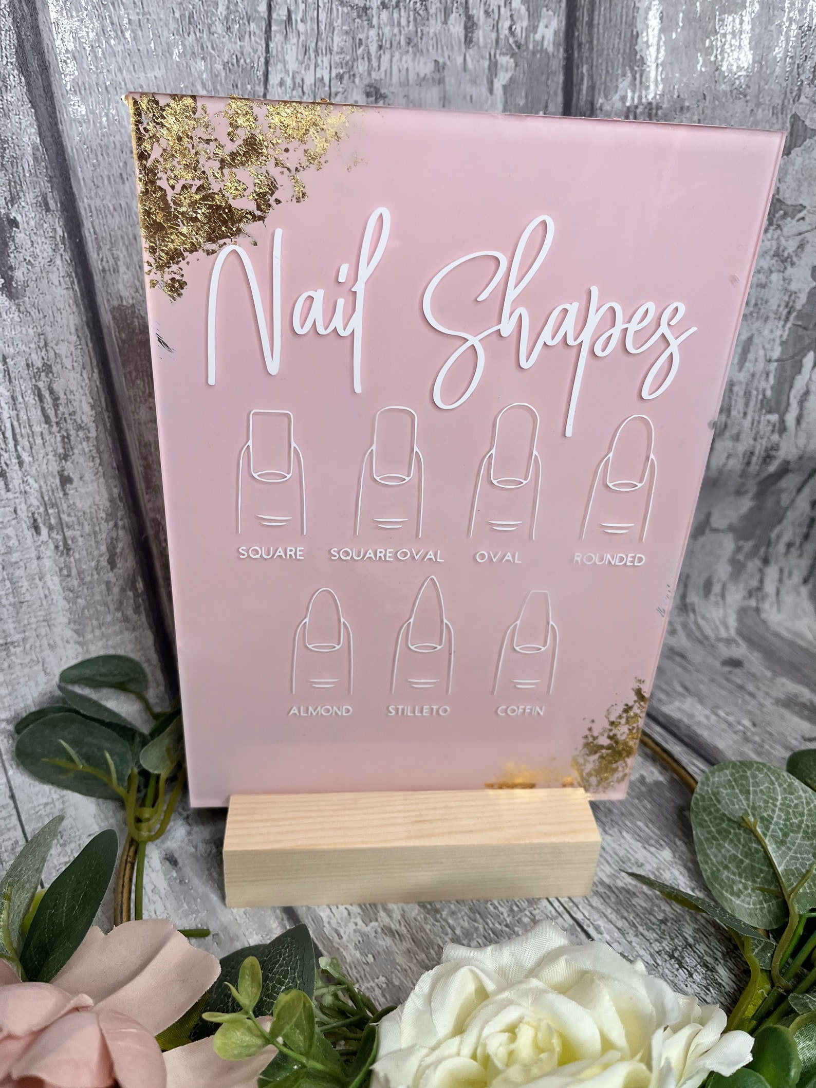 Acrylic Nail Shape Guide Nail List Treatment Sign Nail Etsy UK