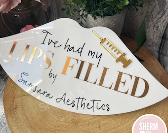Acrylic Lip Shape Salon Sign: Botox & Lip Filler Decor, Aesthetic nurse