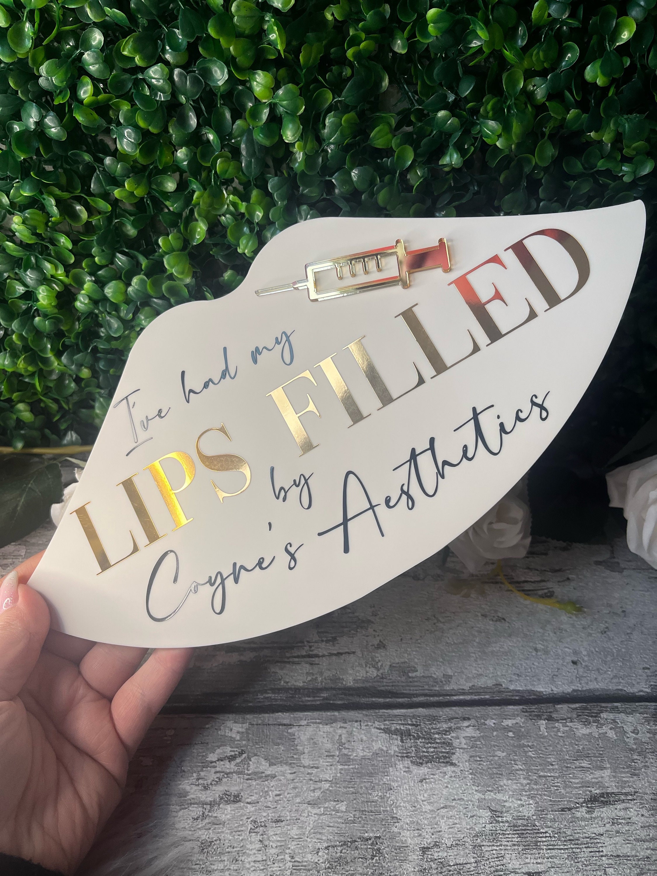 Acrylic lip shape sign, aesthetics, treatment sign, lip filler gift, Botox, lip enhancement, hair beauty room sign, beautician, salon decor