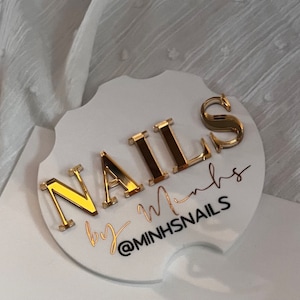 Nail technician, beauty salon prop, nailfie disc, Acrylic, business sign, business logo, nail artist gift, nail, social media picture prop image 3