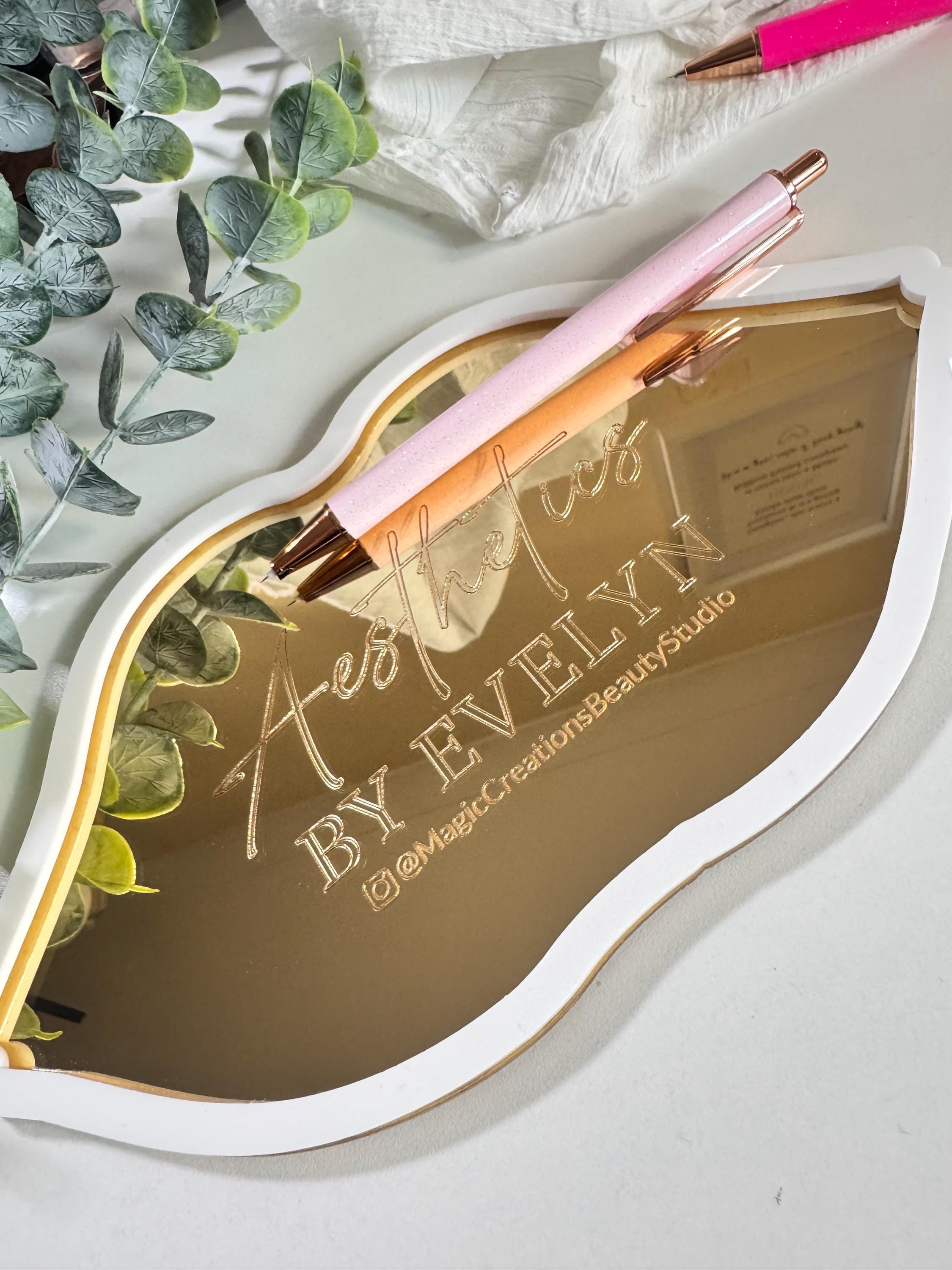 Acrylic lip shape aesthetics tray, treatment sign, lip filler gift, Botox, lip enhancement, injection tray, beautician, salon decor