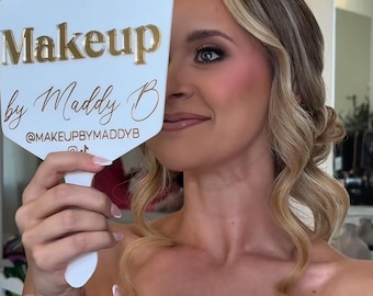 Makeup artist handheld mirror, personalised mirror, Mua gift, beauty accessories, makeup photo prop, salon decor, Beauty salon