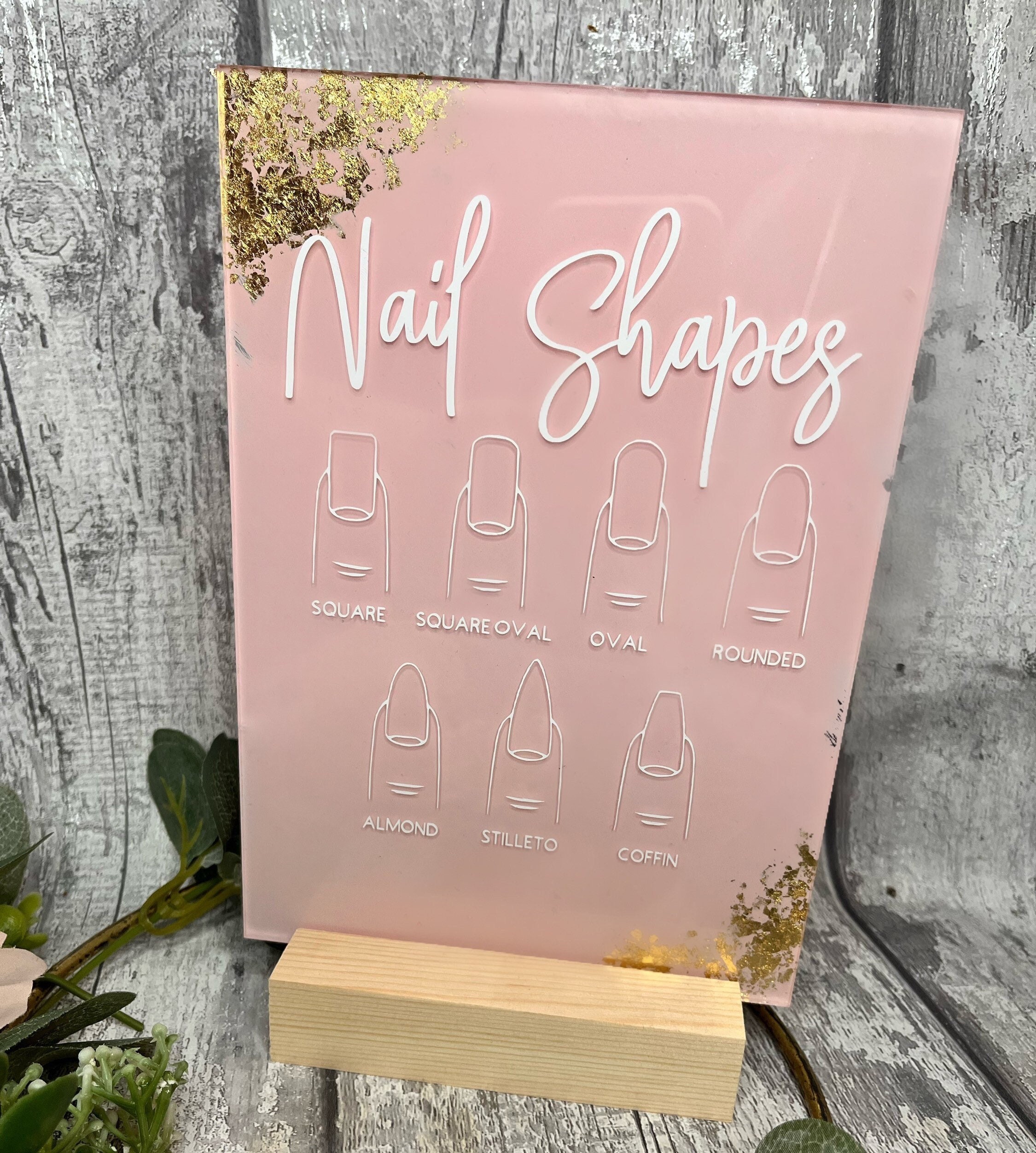 Acrylic Nail Shape Guide Nail List Treatment Sign Nail Etsy UK