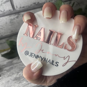 Nail technician, beauty salon prop, nailfie disc, Acrylic, business sign, business logo, nail artist gift, nail, social media picture prop image 1