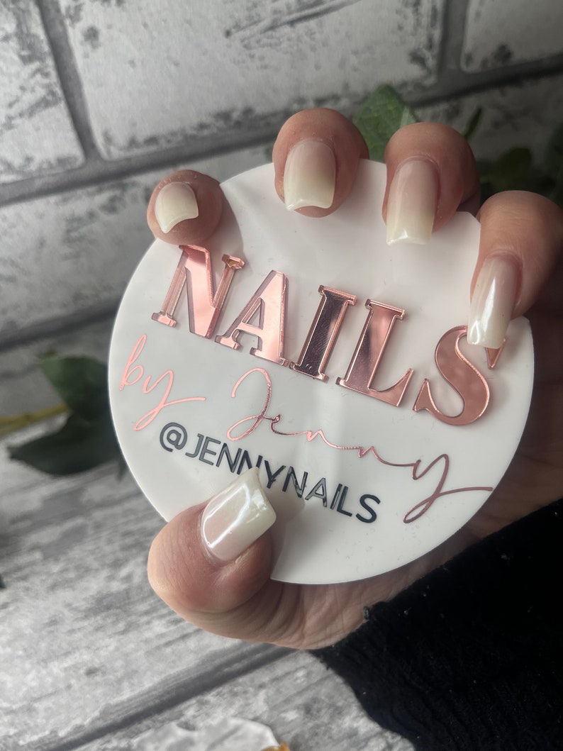 Nail technician, beauty salon prop, nailfie disc, Acrylic, business sign, business logo, nail artist gift, nail, social media picture prop image 1