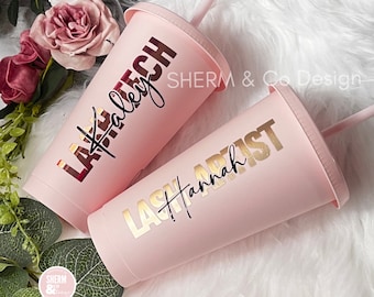Personalized Lash Tech Cold Cup: Eyelash Artist Gift