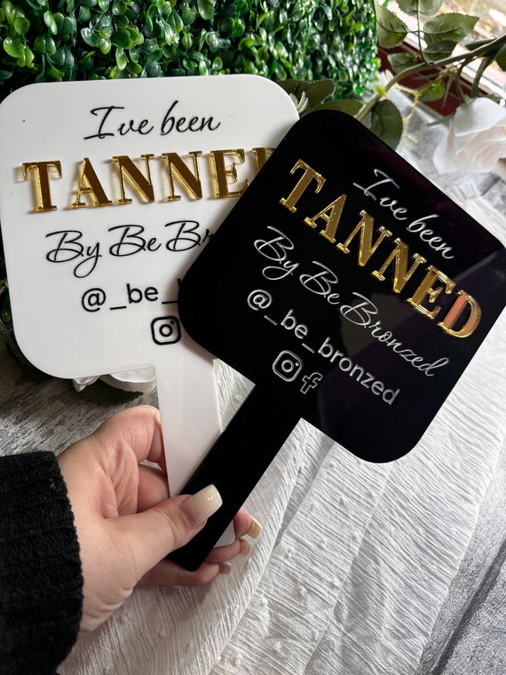 Personalized Spray Tanning Prop: Social Media Salon Decor