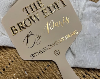 Personalised handheld mirror, personalised mirror, Mua gift, beauty accessories, hairdresser, salon decor, Beauty salon, lashes, brows