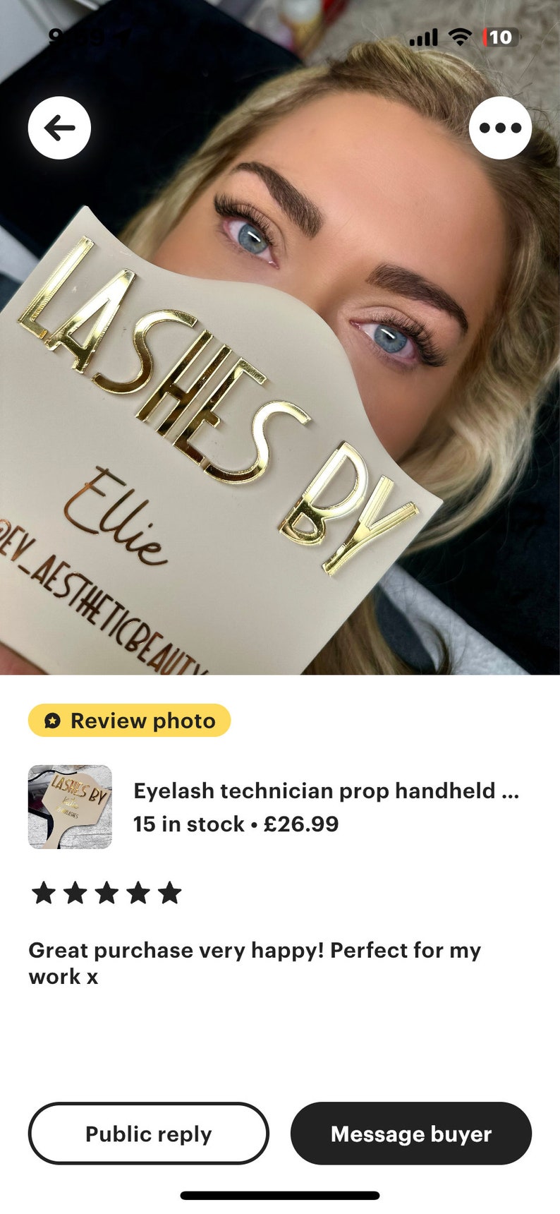 Eyelash technician prop handheld mirror, Lash face paddle gift, lash room decor, salon decor, handheld mirror, personalised gift, lash prop image 9