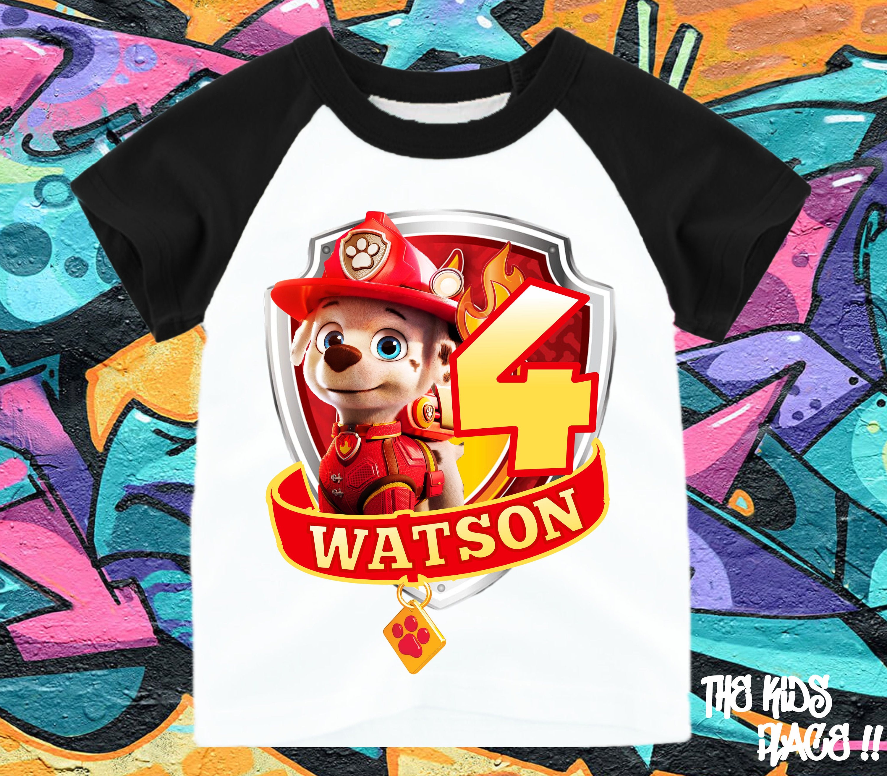 NEW CUSTOM PERSONALIZED PAW PATROL RUBBLE BIRTHDAY T SHIRT PARTY FAVOR ADD 