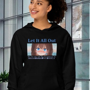 Unisex GirlSad hoodie-kawaii sad hoodie-vintage anime hoodie-anime emotion hoodie-anime girl hoodie-cutegirl hoodie-anime girl hoodie