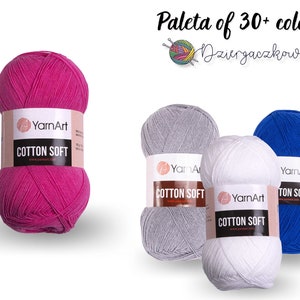 YarnArt Cotton Soft Hilo para Tejer, 55% Algodón, Hilo para Bebé, Hilo de Verano, Hilo de Ganchillo, Amigurumi imagen 1