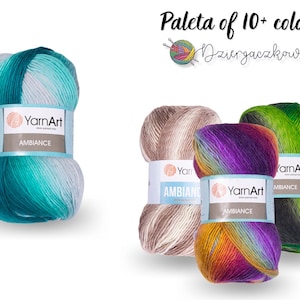 YarnArt Ambiance Wolle 5 X 100g - 500g Multicolor 162, 20% Wolle 80% Acryl, 250m Pro Knäuel