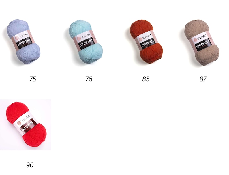 YarnArt Cotton Soft Hilo para Tejer, 55% Algodón, Hilo para Bebé, Hilo de Verano, Hilo de Ganchillo, Amigurumi imagen 6