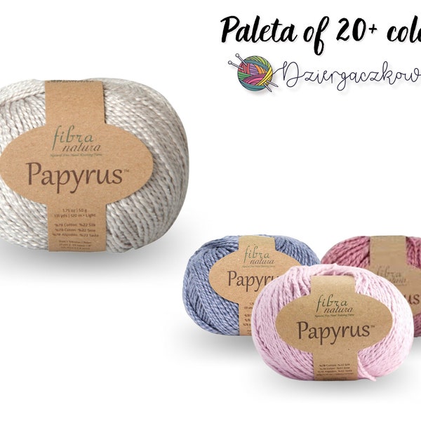 Firba Natura Papyrus, Cotton silk yarn, Cotton blend dk weight yarn, Organic cotton yarn