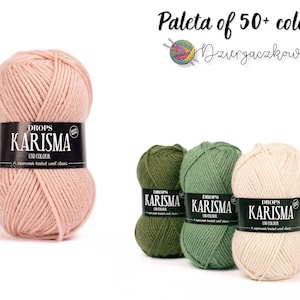 Wool Yarn DROPS Karisma Sock Yarn Natural Fiber Yarn DK Yarn Pure Wool Knitting Yarn