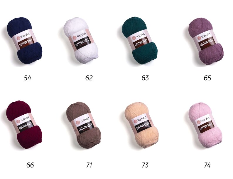 YarnArt Cotton Soft Hilo para Tejer, 55% Algodón, Hilo para Bebé, Hilo de Verano, Hilo de Ganchillo, Amigurumi imagen 5