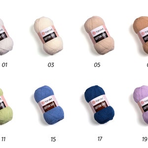 YarnArt Cotton Soft Hilo para Tejer, 55% Algodón, Hilo para Bebé, Hilo de Verano, Hilo de Ganchillo, Amigurumi imagen 2