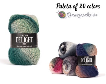 Drops Delight, hilo de lana superlavado para tejer, hilo de peso calcetín