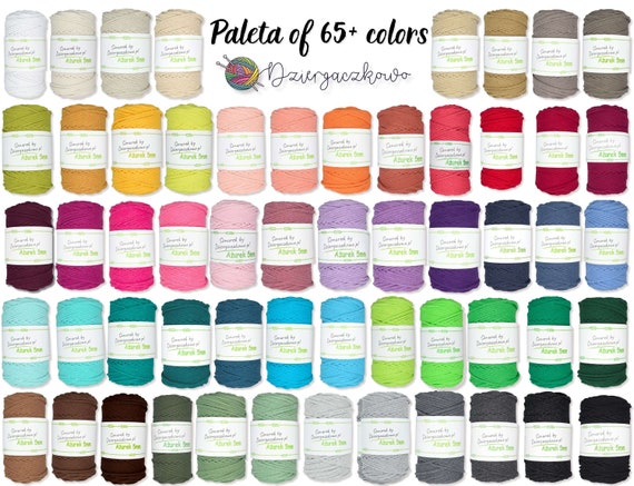 5mm Braided Cotton Cord skein, 100m/109 yd, 65+ Colors, Macrame Rope, Macrame Cord, Braided Twine, String to crochet, String to knit, Diy