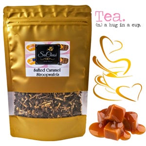 SALTED CARAMEL TEA | Stroopwafels black tea blend | Dutch treat reimagined as a sweet loose-leaf Ceylon tea infusion | vegan & natural tea |