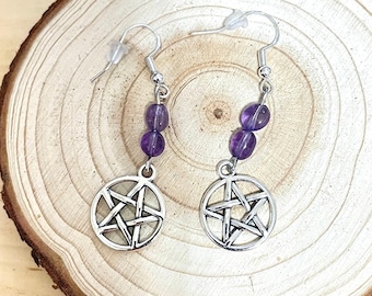 Boucles d'oreilles pentacle - Boucles d'oreilles pentagramme - Boucles d'oreilles pentagramme - Boucles d'oreilles pentagramme - Boucles d'oreilles sorcière - Boucles d'oreilles wicca - Sorcellerie