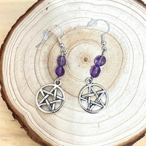 Pentacle Earrings - Pentagram Earrings - Pentagram Charm Earrings - Pentacle Charm Earrings - Witch Earrings - Wicca Earrings - Witchcraft