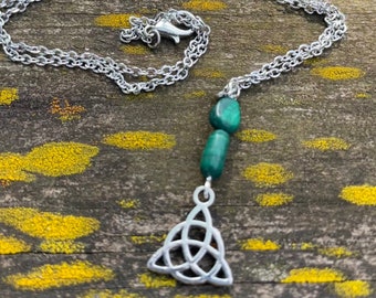 Collier noeud de la Trinité, collier en argent noeud celtique, collier triquetra en argent, collier pendentif triquetra, collier à breloques en acier inoxydable