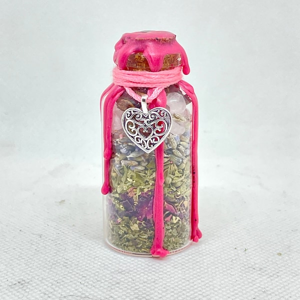 Love Spell Jar - Love Spell Bottle - Love Spell - Witch Jar - Spell Jar Necklace - Spell Jar - Witchcraft Supplies - Witchcraft