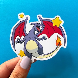 Shiny Charizard Sticker / Generation 1 / Gaming Sticker / Glossy Waterproof
