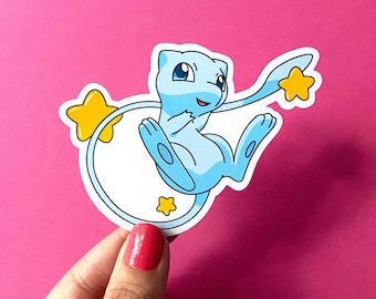 Shiny Mew Sticker / Mythical / Glossy Waterproof