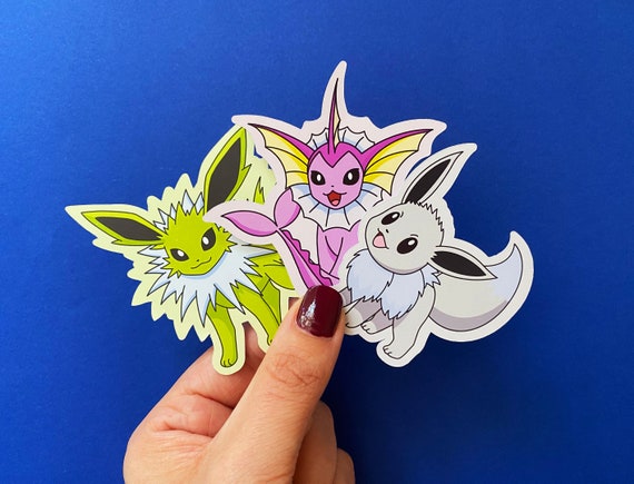 Cute Eeveelution Sticker Set Eevee Flareon Jolteon 