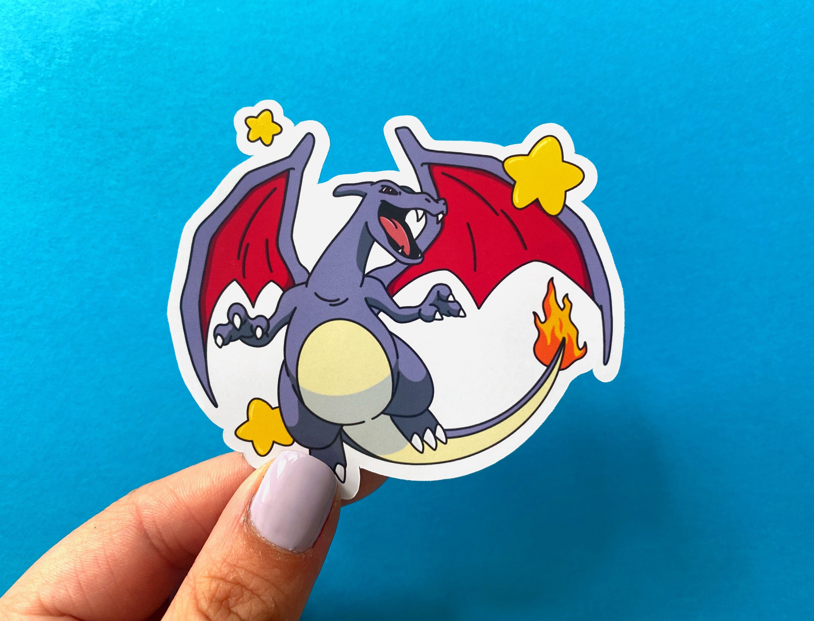 Shiny Charizard Sticker / Generation 1 / Gaming Sticker / Glossy ...