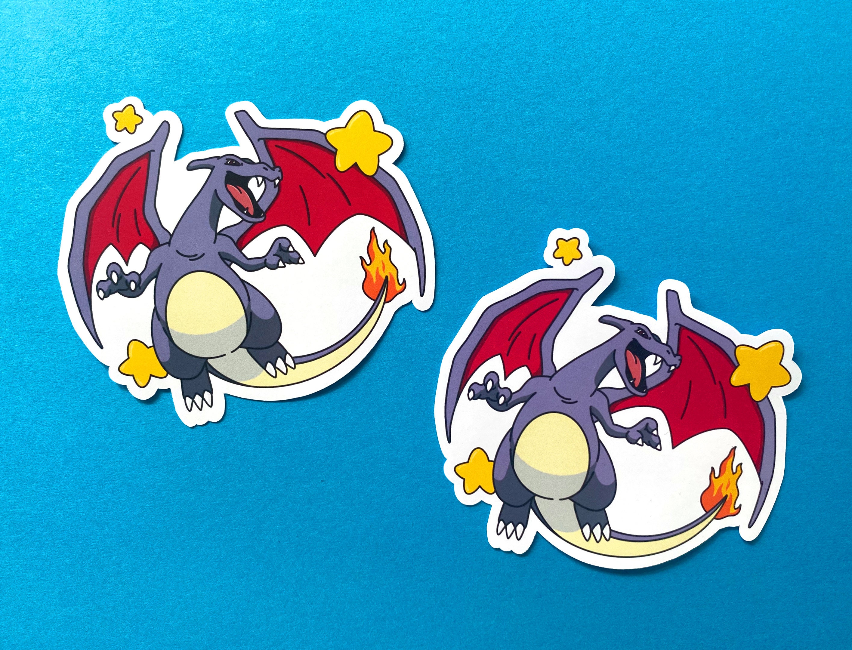 Shiny Charizard Sticker / Generation 1 / Gaming Sticker / Glossy ...